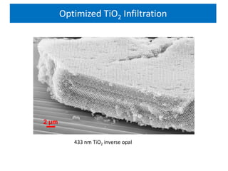 2 µm
Optimized TiO2 Infiltration
433 nm TiO2 inverse opal
 