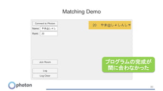80
プログラムの完成が
間に合わなかった
 