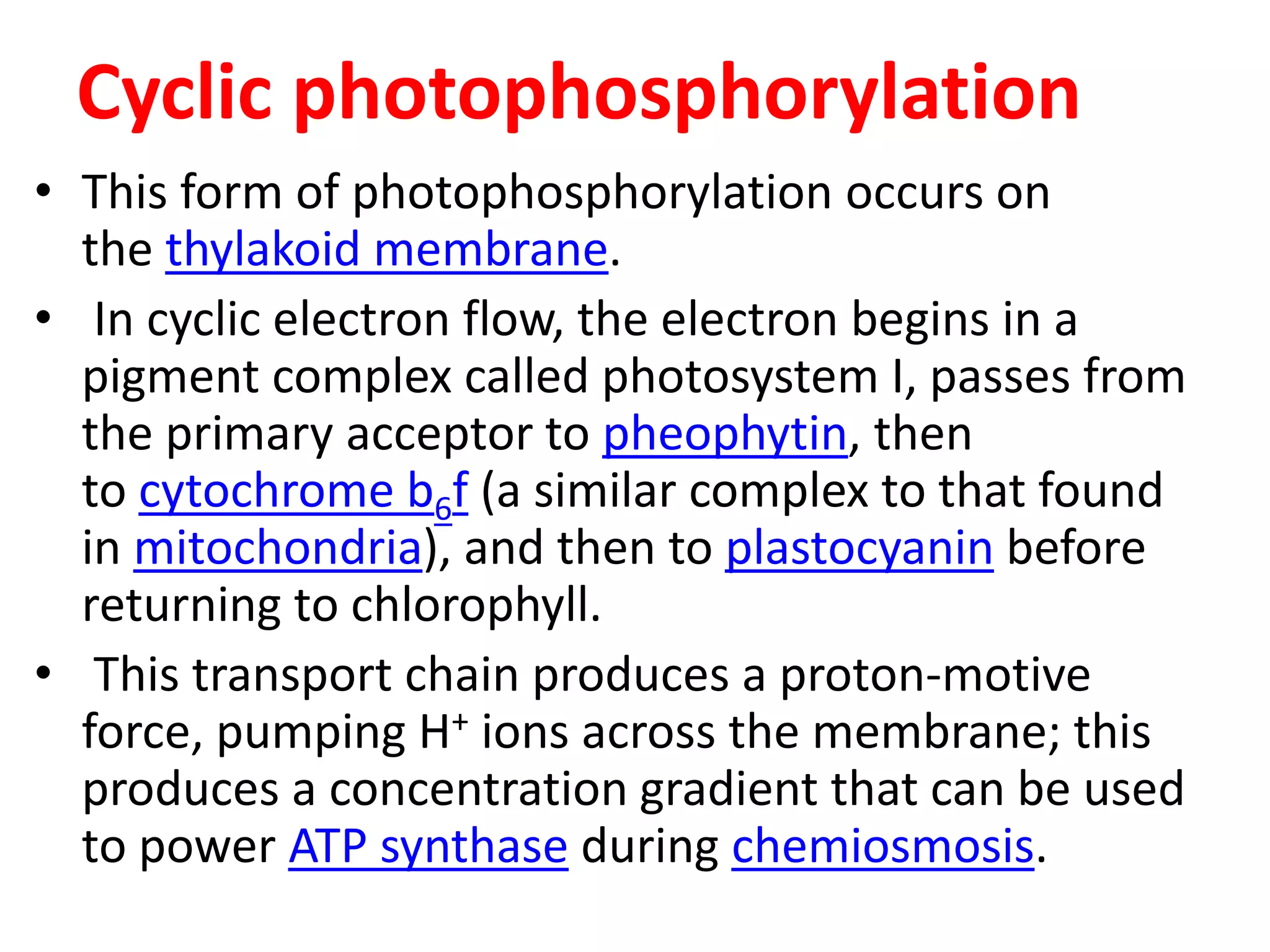 Photo oxidation of water and photophosphorylation | PPTX