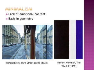 MINIMALISMLack of emotional content