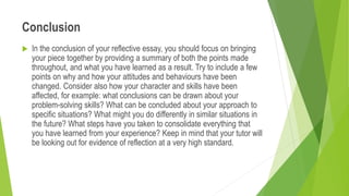 Reflection Conclusion Examples HOW TO WRITE PHOTO REFLECTION ESSAY.pptx