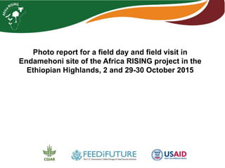 Photo report from a field day and field visit in
Africa RISING Endamehoni site in the Ethiopian
Highlands
2 October 2015
and 29-30 October 2015
Ethiopia
 