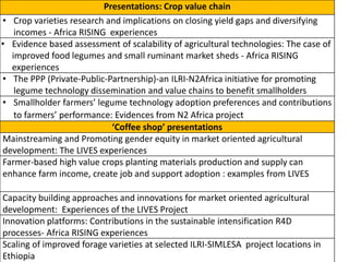 Photo report on LIVES, Africa RISING, N2Africa Ethiopia joint workshop and exhibition on promoting productivity and market access technologies and approaches to improve farm income and livelihoods in Ethiopia: Lessons from action research projects