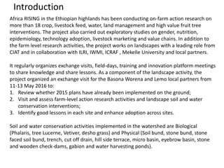 Photo report on landscape-based exchange visits between local partners of the Basona Worena and Lemo Africa RISING sites, Ethiopia, 11-13 May 2016