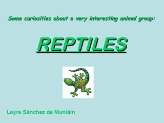 REPTILES Some curiosities about a very interesting animal group:   Leyre Sánchez de Muniáin 