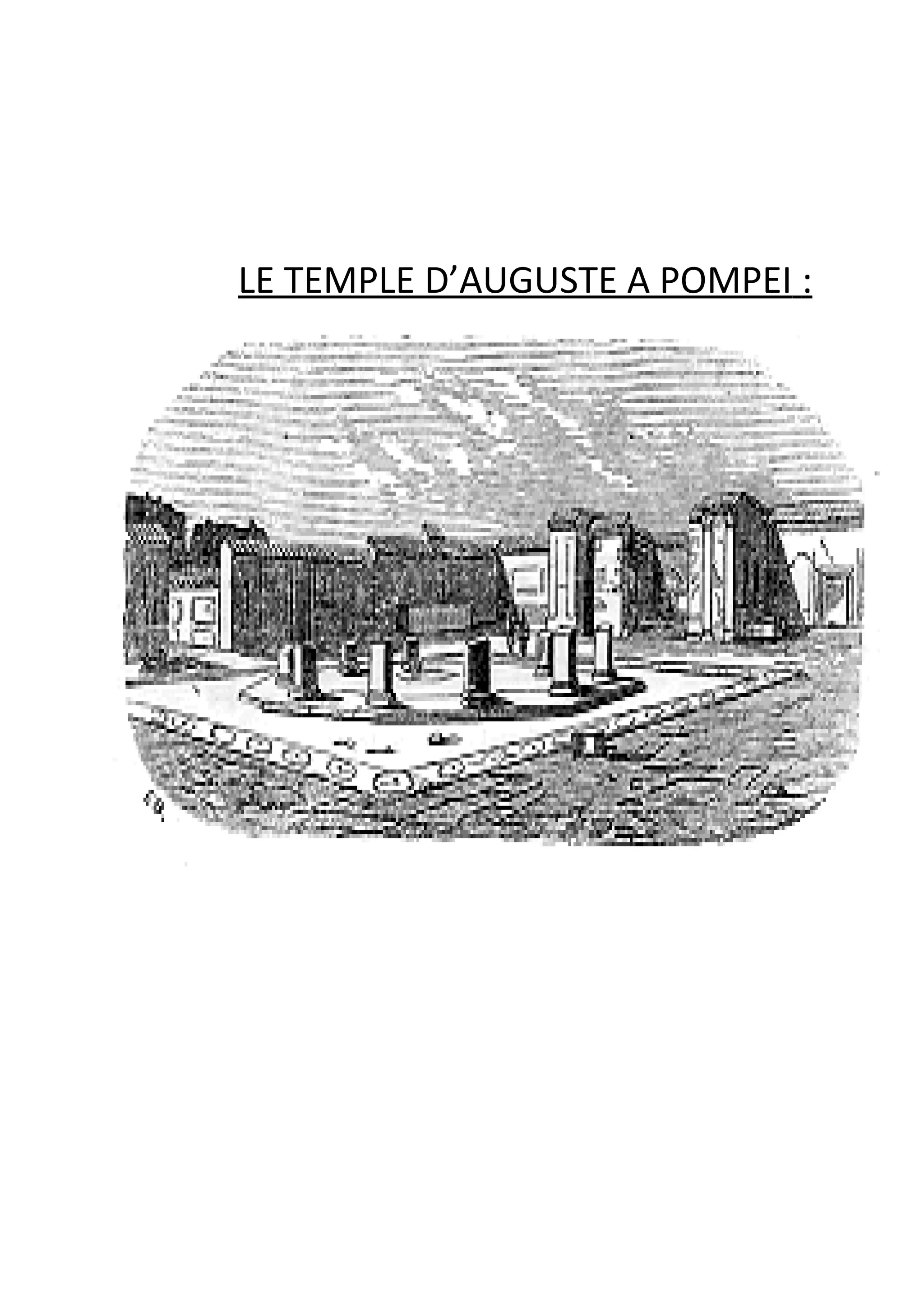 LE TEMPLE D’AUGUSTE A POMPEI :