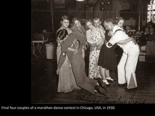 Final four couples of a marathon dance contest in Chicago, USA, in 1930.
 