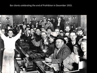Bar clients celebrating the end of Prohibiion in December 1933.
 