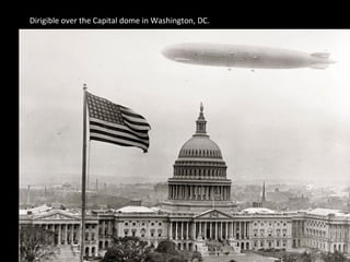 Dirigible over the Capital dome in Washington, DC.
 