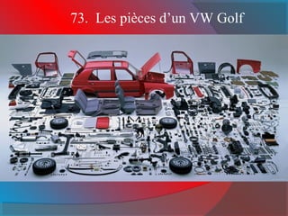 73. Les pièces d’un VW Golf 
 