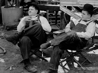 Stan Laurel and Oliver Hardy
"Towed in a Hole," 1932
 