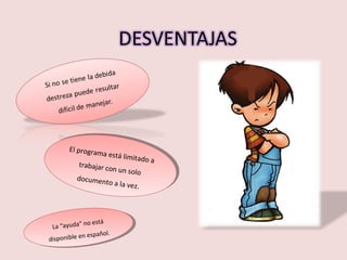 EElppoogaama
        l rr grr m e
                     a essáálilimitad
                         tt mitad o a
            tr baja                 oa
           traabajarccon
                    r on uunssolo
                            n olo
           documen
          documen to a
                      to a la vvez.
                            la ez.




              o está
                   stá
   a ayuda” n e
 LLa““ayuda” no
                s añol.
              esppañol.
 isponible n e
ddisponibleeen
 