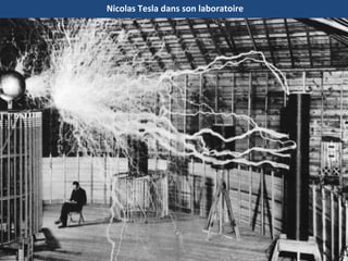 Nicolas Tesla dans son laboratoire
 