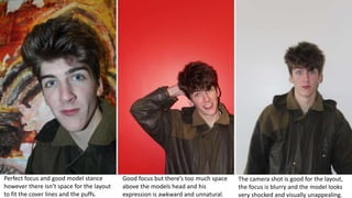 Perfect focus and good model stance
however there isn’t space for the layout
to fit the cover lines and the puffs.
Good fo...