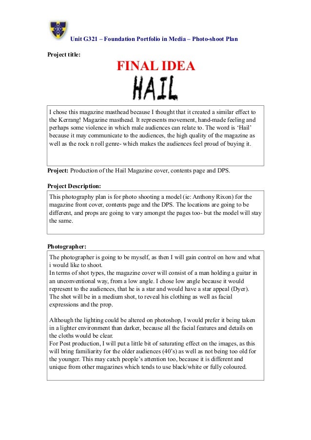 Photo shoot plan template new Photo shoot plan template new