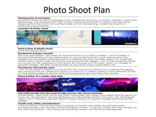 Photo Shoot Plan
 