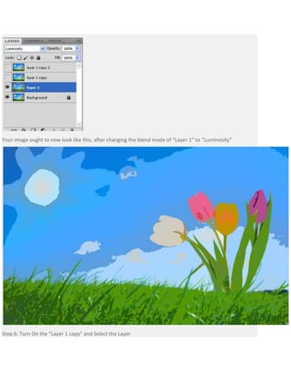 Your image ought to now look like this, after changing the blend mode of “Layer 1” to “Luminosity”
Step 6: Turn On the “Layer 1 copy” and Select the Layer
 