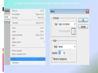 Lo siguiente es irnos a edición y luego rellenar según el contenido
 