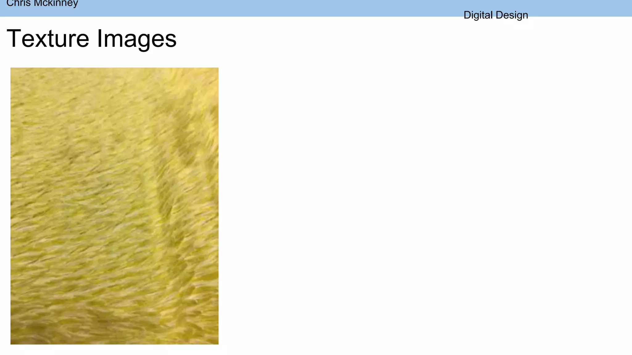 Chris Mckinney
Digital Design
Texture Images
 