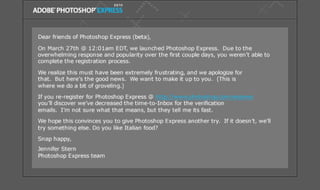 Photoshop Express Registration Down Email