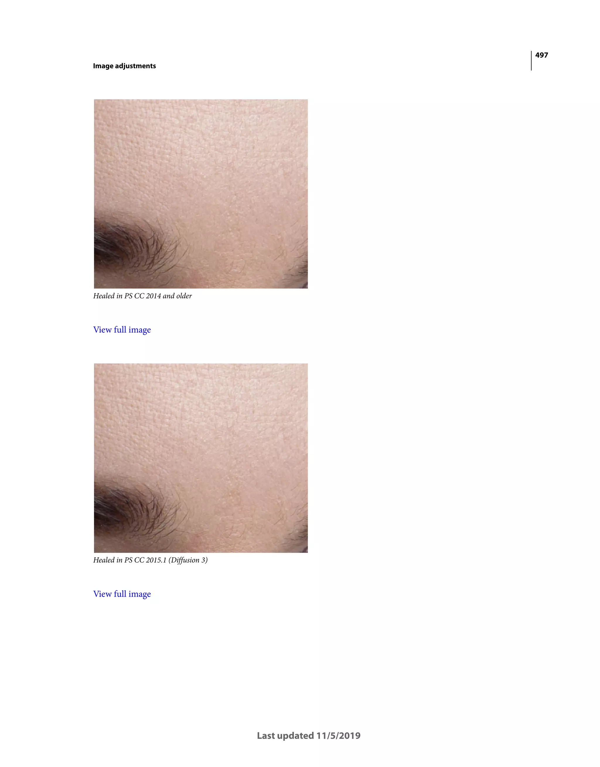 497
Image adjustments
Last updated 11/5/2019
Healed in PS CC 2014 and older
View full image
Healed in PS CC 2015.1 (Diffusion 3)
View full image
 