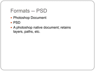 Photoshop Format Example Photoshop terminology | PPTX