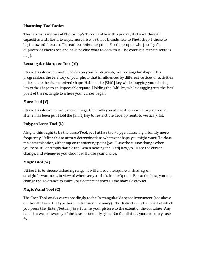 Photoshop Tool Basics Its Uses