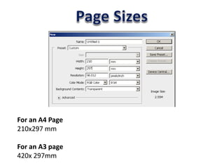 For an A4 Page
210x297 mm
For an A3 page
420x 297mm
 