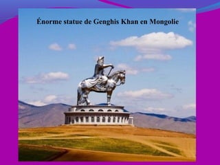 Énorme statue de Genghis Khan en Mongolie
 