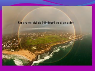 Un arc-en-ciel de 360 degré vu d’un avion
 