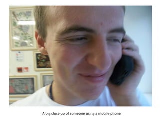 A big close up of someone using a mobile phone
 