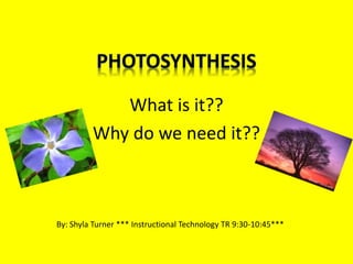 What is it??
Why do we need it??
By: Shyla Turner *** Instructional Technology TR 9:30-10:45***
 