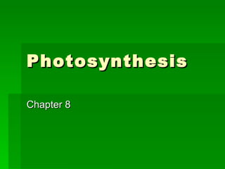 Photosynthesis Chapter 8 
