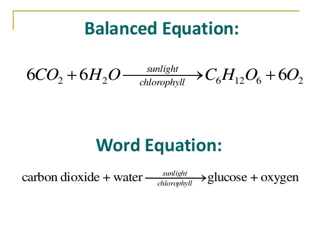 Photosythesis equation