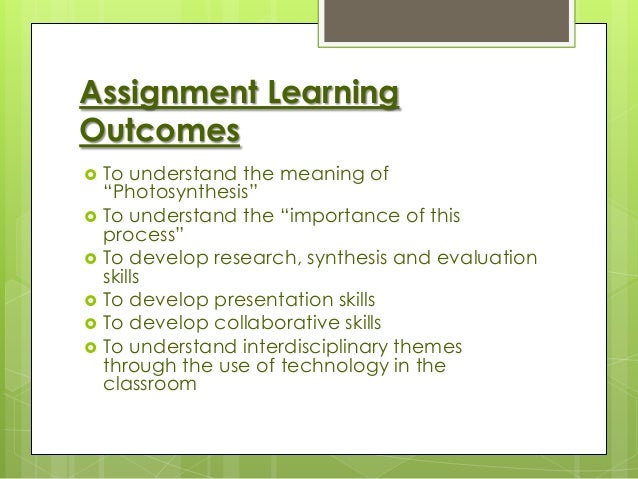 Photosynthesis (ASSIGNMENT) Photosynthesis (ASSIGNMENT)