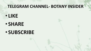 TELEGRAM CHANNEL- BOTANY INSIDER
•LIKE
•SHARE
•SUBSCRIBE
 