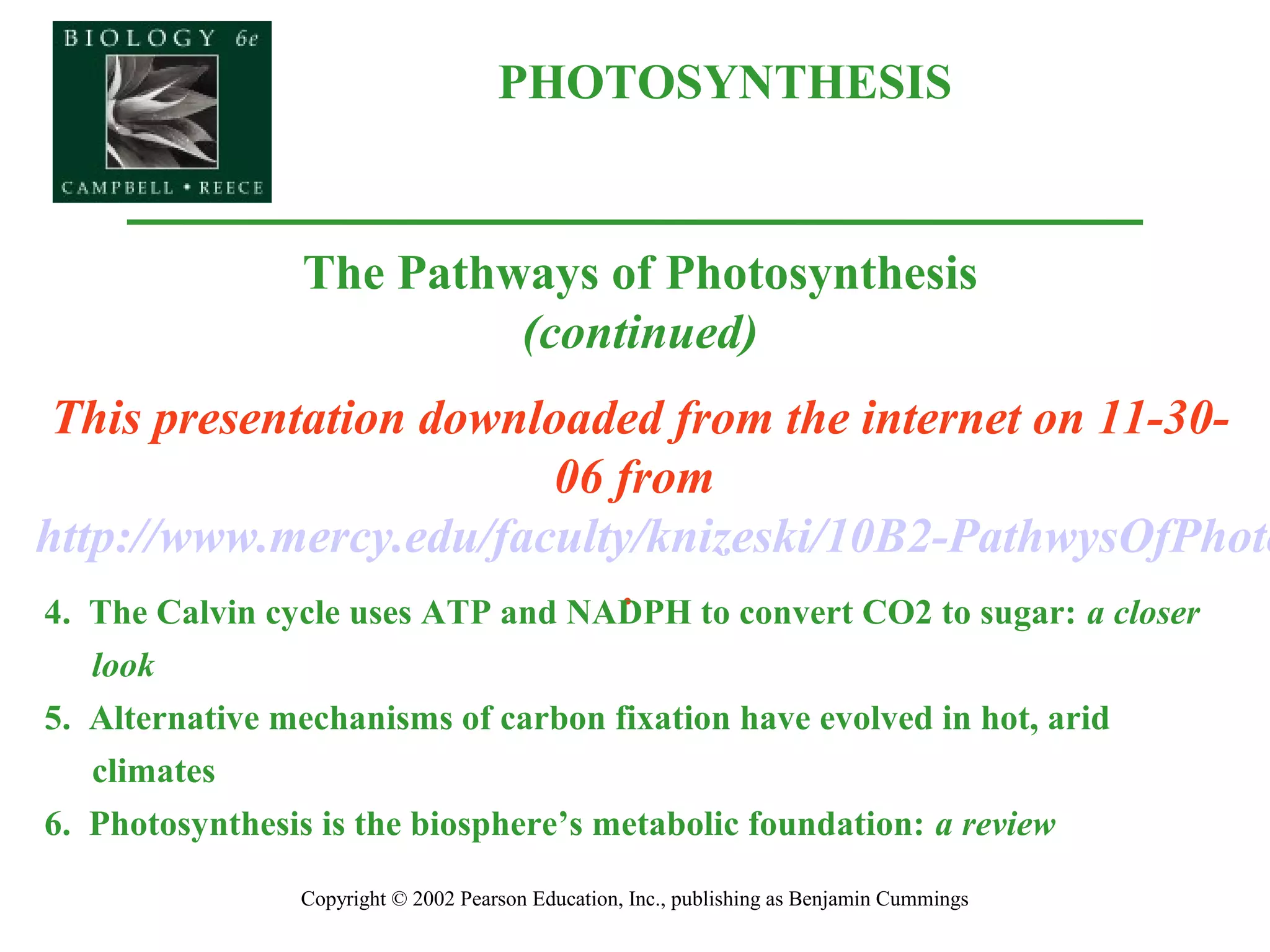 Photosynthesis carbon fixation | PPT