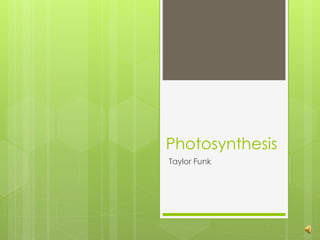 Photosynthesis
Taylor Funk
 
