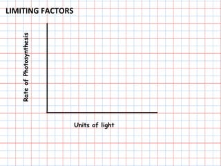 LIMITING FACTORS
Units of light
RateofPhotosynthesis
 