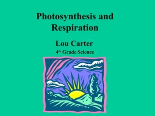 Photosynthesis and
Respiration
Lou Carter
4th
Grade Science
 