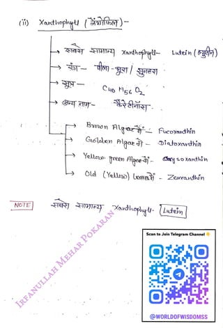 (i) Xadhoplhgt! (Sarfose)
<br>
NOTE
<br>
AT AHY Xanthoflyl Lutei n
(7g)
<br>
Brnon Algar
<br>
Gslalen lgar
<br>
Yells
<br>
fucoxndthin
<br>
Ditoxadhin
<br>
jren flgoe- Chy so Xonthin
<br>
Old (Yelno) Levat- Zeoranthin
<br>
Scan to Join Telegram Channel
<br>
@WORLDOFWISDOMSS
<br>
 