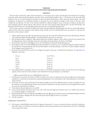 Phototherapy treatment protocol