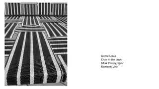 Jayme Lesak
Chair in the lawn
B&W Photography
Element: Line