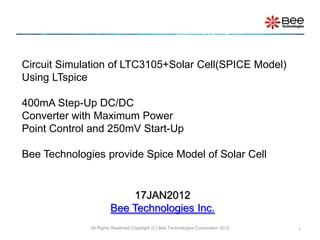 Circuit Simulation of LTC3105+Solar Cell(SPICE Model) Using LTspice
