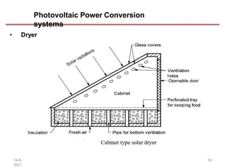 Photovoltaic Power Conversion
systems
• Dryer
14-5-
2021
16
 