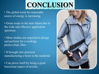 Photovoltaic Solar Textiles.pptx SOLAR TEXTILES | PPTX