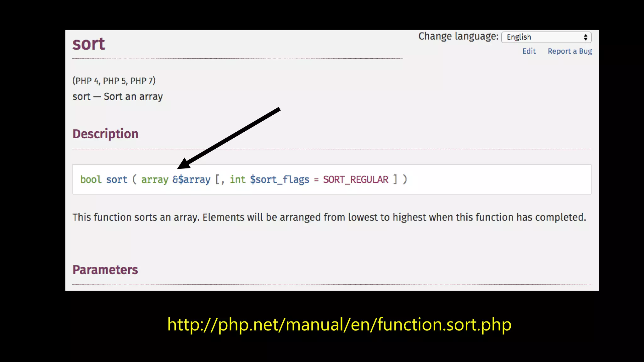 http://php.net/manual/en/function.sort.php 