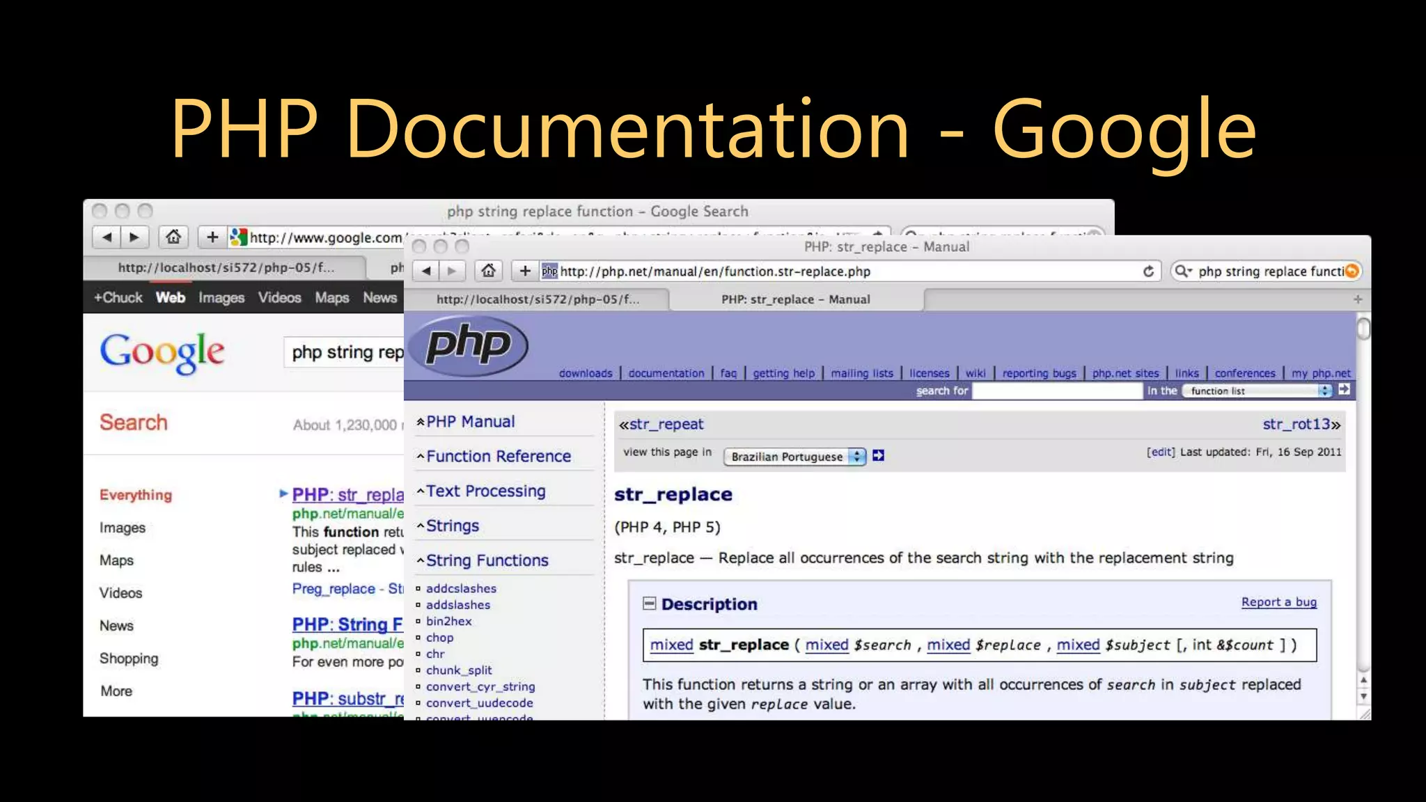 PHP Documentation - Google 