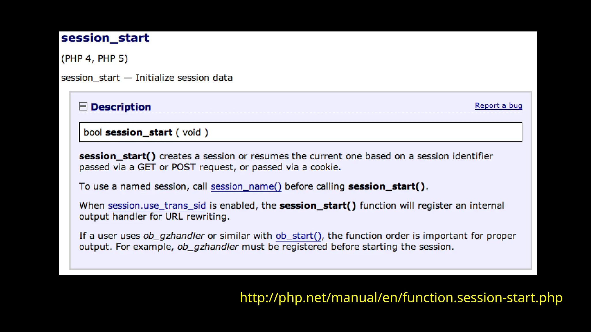 http://php.net/manual/en/function.session-start.php
 