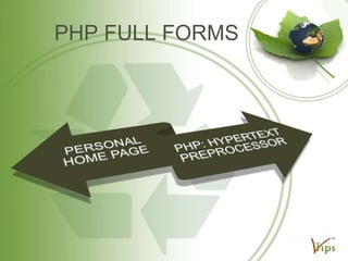 PHP FULL FORMS

 